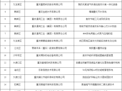 重庆市工业领域绿色低碳先进适用技术、装备、产品名单公示